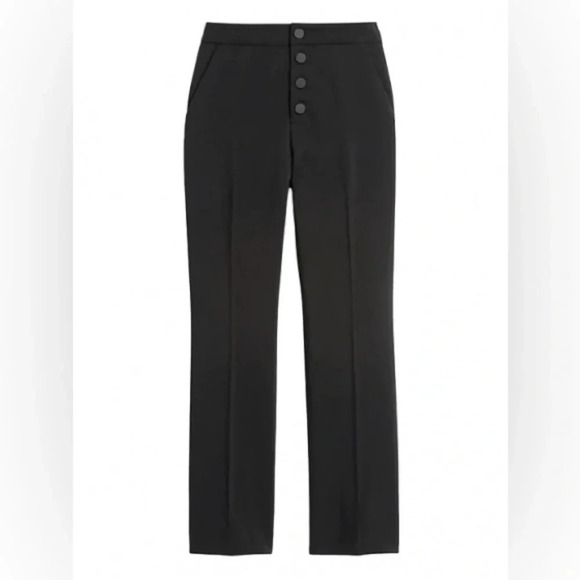 Banana Republic Pants High Rise Cropped  Flare Trousers Black Size 0 NWOT - Picture 2 of 16
